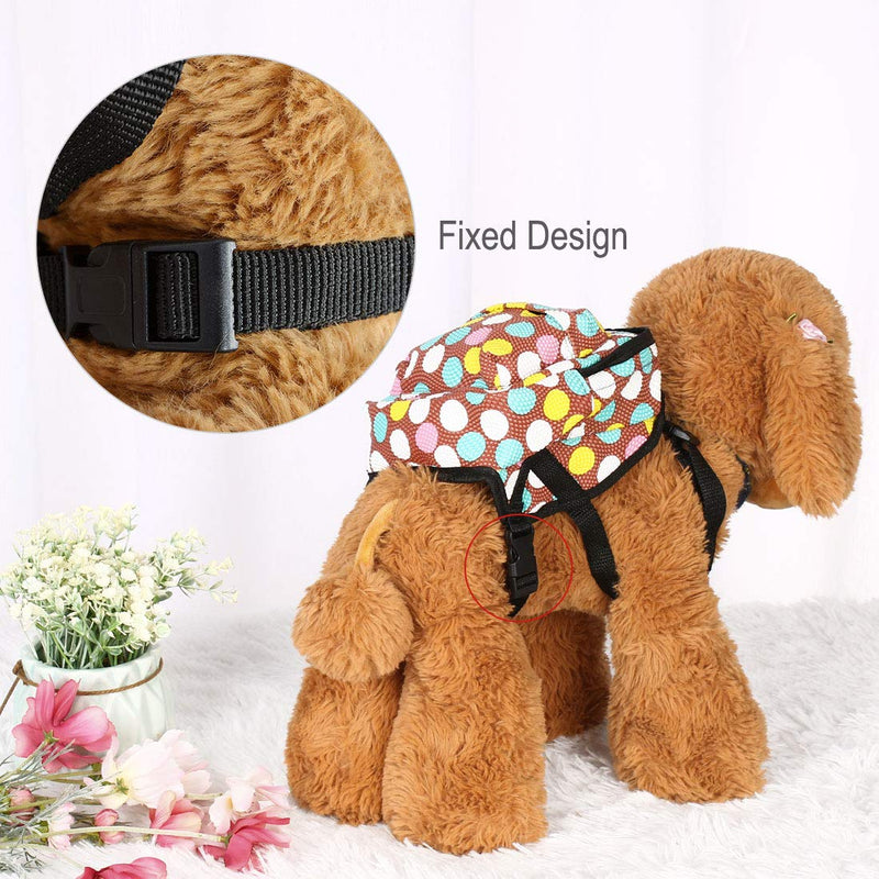 [Australia] - uxcell Dog Backpack Adjustable Straps Dot Pattern Puppy Pet Carrier Holder Bag with Leash Rope for Outdoor Travel Hiking Camping Brown M 