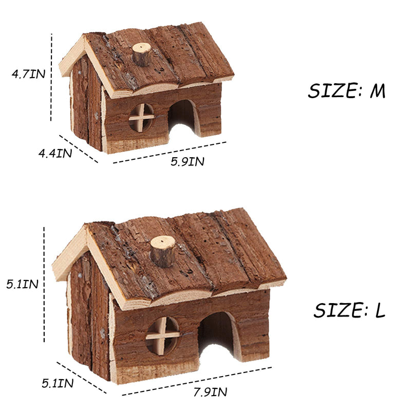 ESM Hamster Wooden Hideout House Natural Pet Rats Climbing Play Hut Hideaway Room for Dwarf Hamster, Mouse, Rat,Gerbil and Other Pet Small Animals 5.9 x 4.4 x 4.7 inch - PawsPlanet Australia