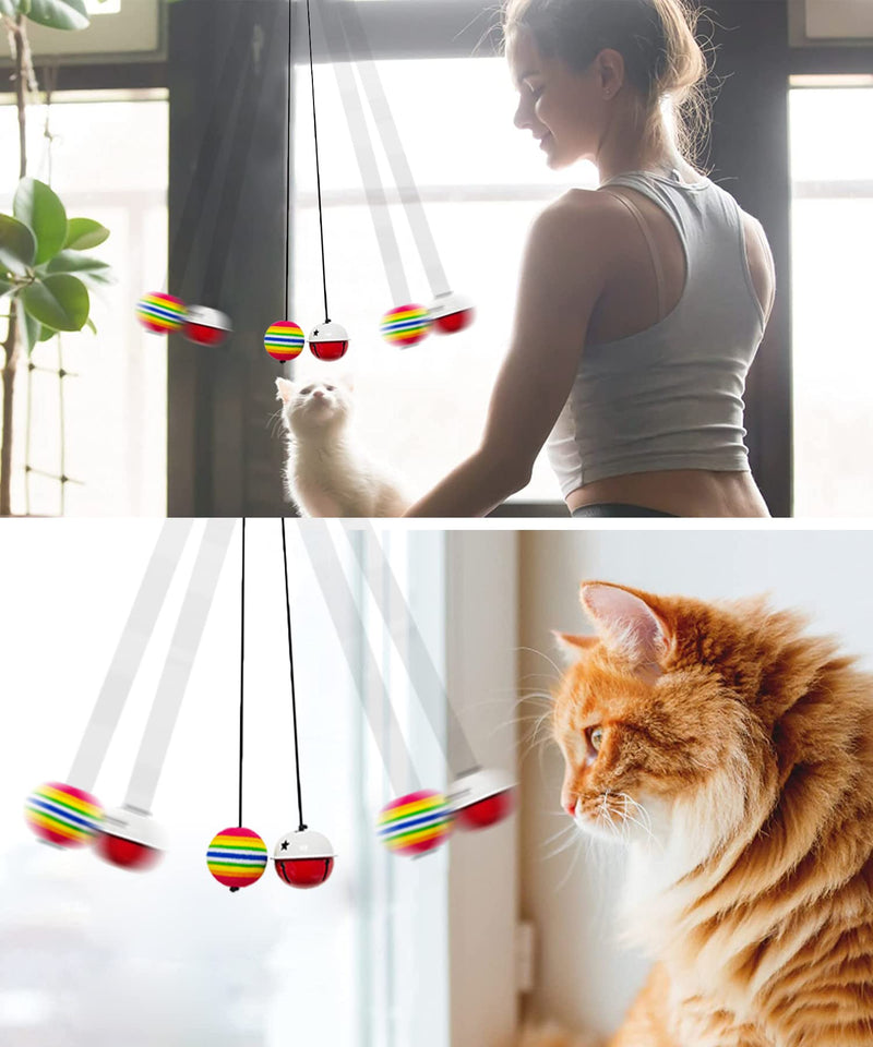 Mice Toys for Indoor Cats - 2 Pack Hanging Door Cat Toys - Retractable Cat Toy with Rope Mouse Bell Ball - Interactive Cat Teaser Toy for Indoor Kitten Play Chase Exercise - PawsPlanet Australia