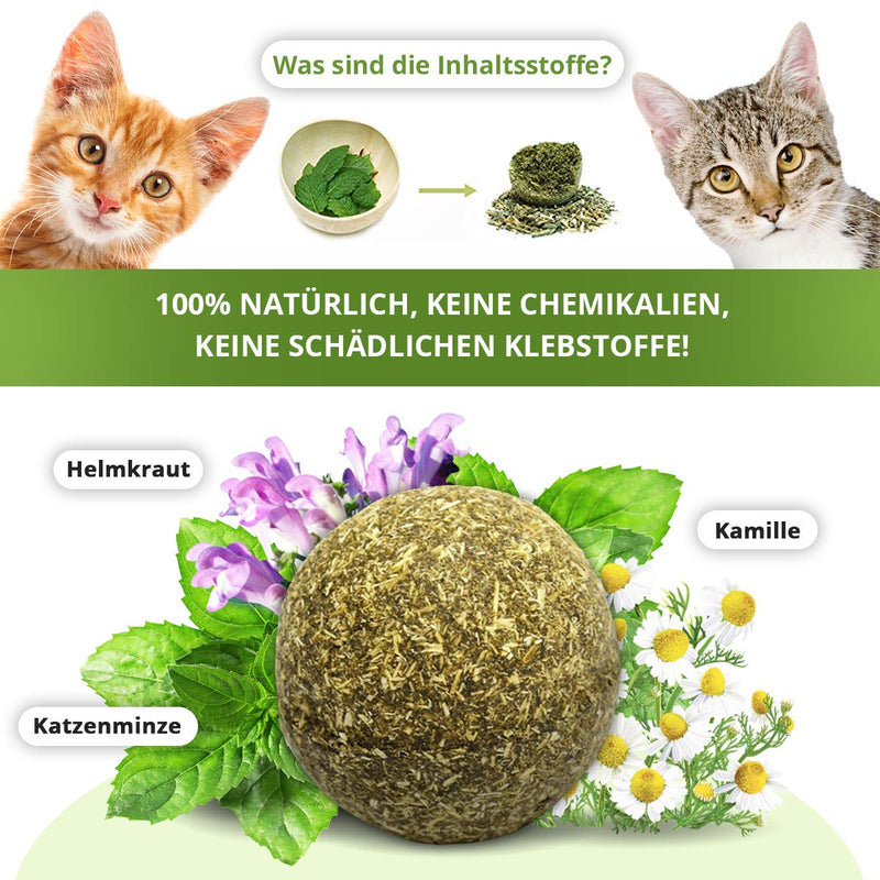 3x catnip ball | Natural product | Consists of 100% natural catnip | Relaxation for cats | Cat toys | Promotes the natural play instinct | Supports dental care | 1A quality - PawsPlanet Australia