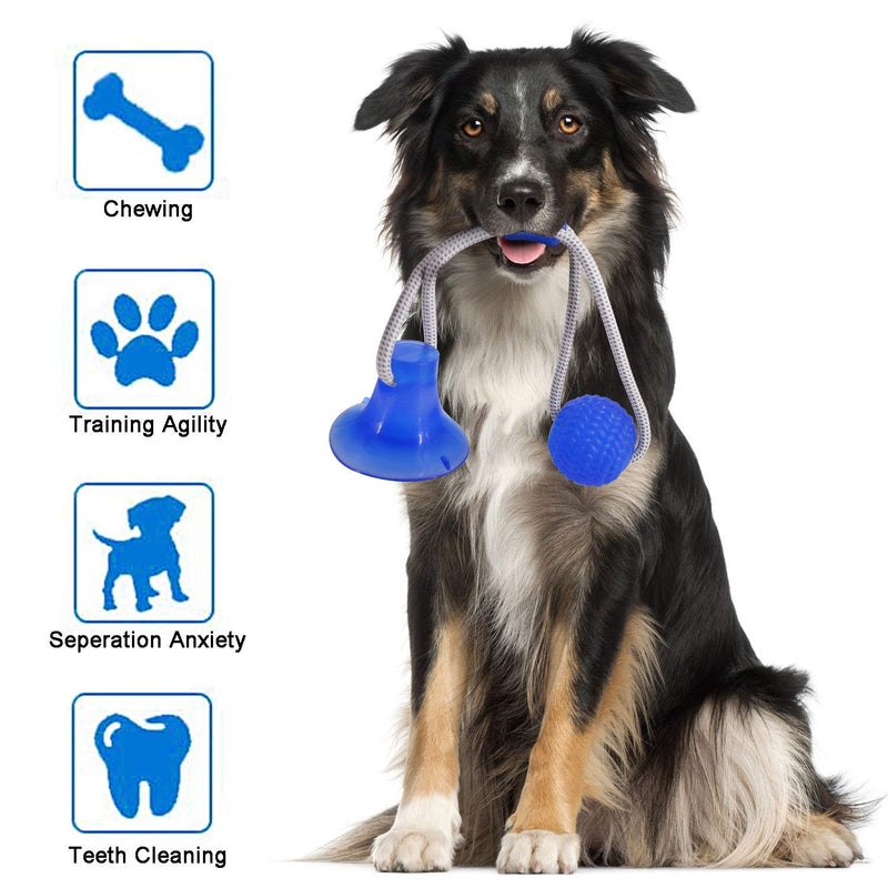 Suction Cup Dog Toy, Multifunction Pet Molar Bite Toy with Strong Rope and Powerful Suction Cup for Tug and Chewing, Helps Clean Teeth - PawsPlanet Australia