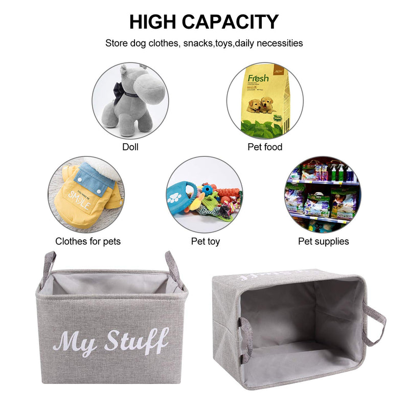 CHARMDI Storage Basket, Fabric Storage Boxes with Carry Handles, Large Storage Bins Organizers for Toys, Clothes, Closet, Bedroom, Kids, 2 Pack, Grey - PawsPlanet Australia