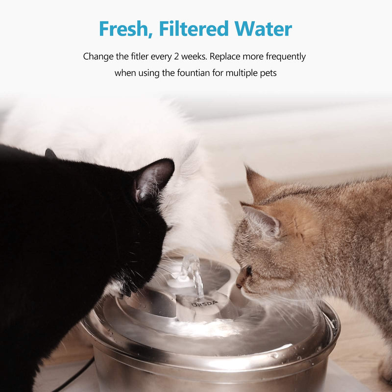 ORSDA 12 Pack Replacement Carbon Filters for 67oz/2L Stainless Steel Multi-Pet Dog and Cat Water Fountains (12Pcs Carbon Filters) - PawsPlanet Australia