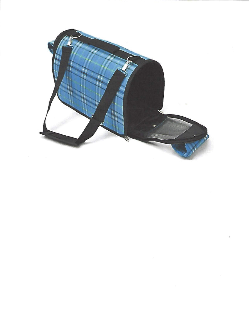 [Australia] - George Stuff Puppy/Kitten Carrier Black Plaid 