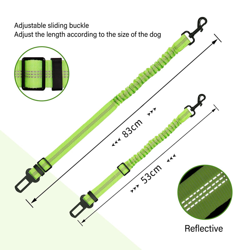 Dog seat belt, dog belt for car, adjustable, car dog seat belt, dog safety harness for car, green - PawsPlanet Australia