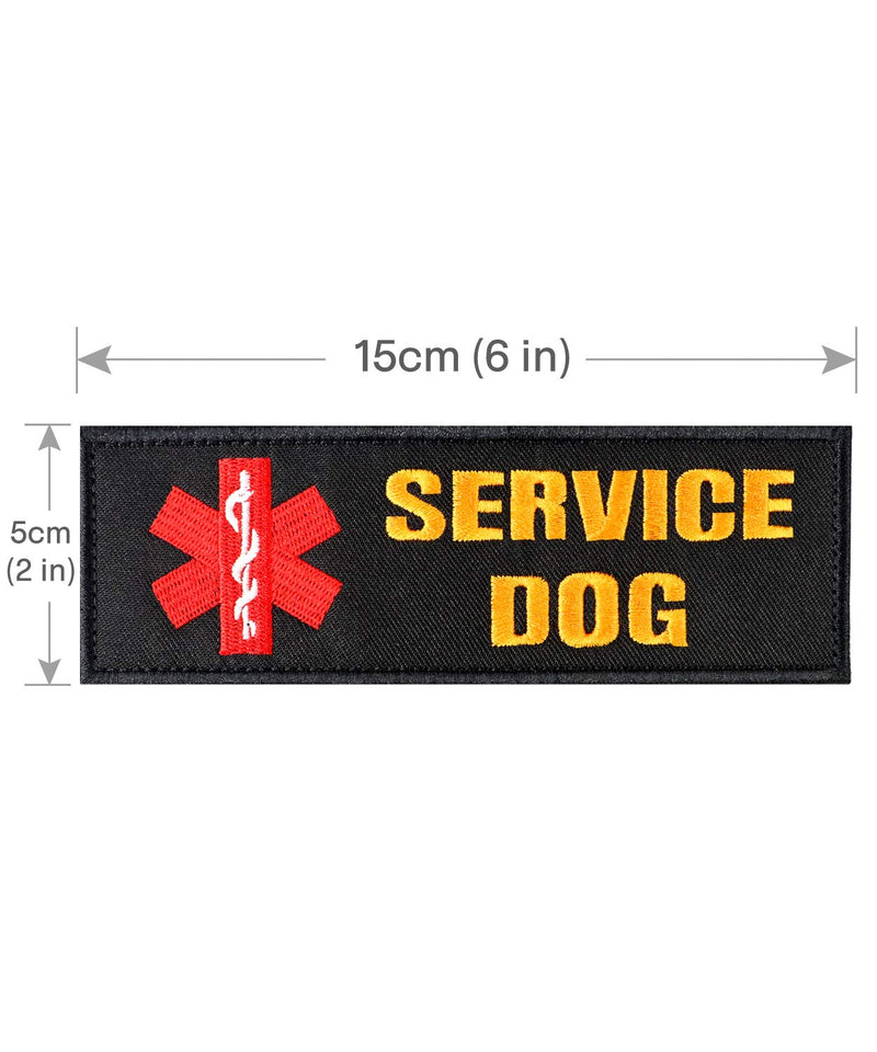 [Australia] - TagME 2 Pack Embroidered Service Dog and ESA Dog Patch,6"x2" 6"x2" 