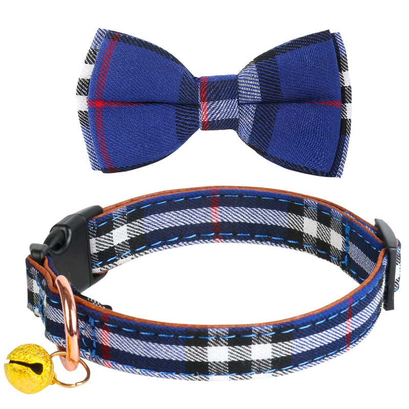 Yizepet Dog Collar with Bow Tie- Adjustable pet Collar for Dogs with Plastic Buckle Collar, Stylish Pattern for Small Medium or Large Boy and Girl Dog and Cat S Blue - PawsPlanet Australia