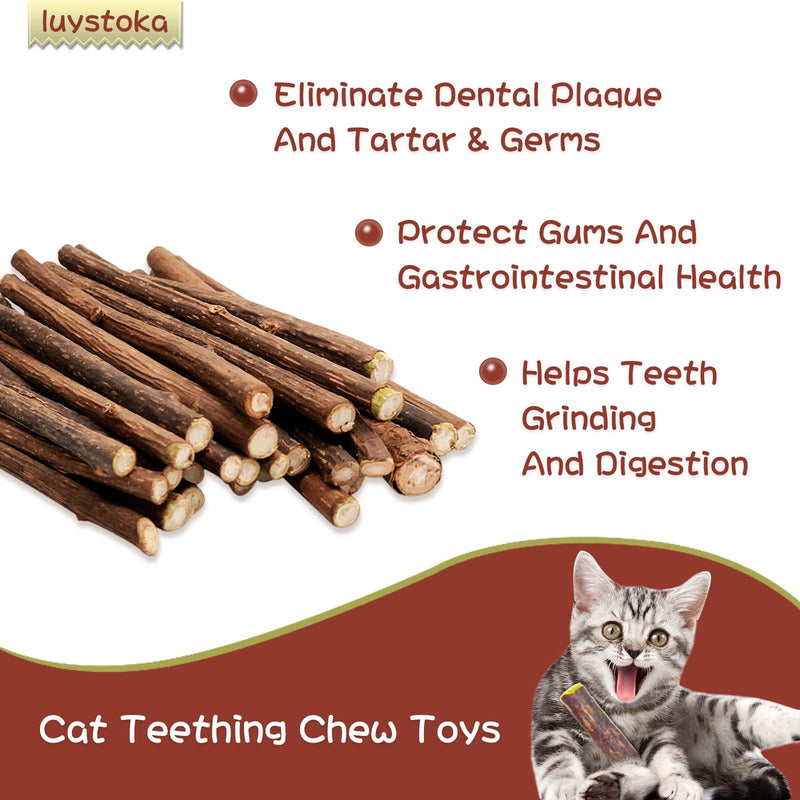 30PCS Kitten Toys Catnip Toys Matatabi Silvervine Sticks Kitty Chew Toys Wooden Stick Kitten Teething Toys Molar Suitable for Cats of All Ages - PawsPlanet Australia