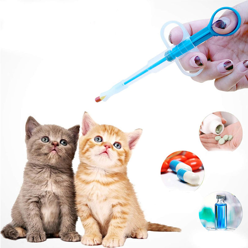 [Australia] - OUOU Pet Pill Dispenser, [2 Pack] Dogs and Cats Medicine Feeder Tool Kit Silicone Syringes for Cats Dogs Small Animals - Super Durable and Reusable Extremely Convenient (Blue) 