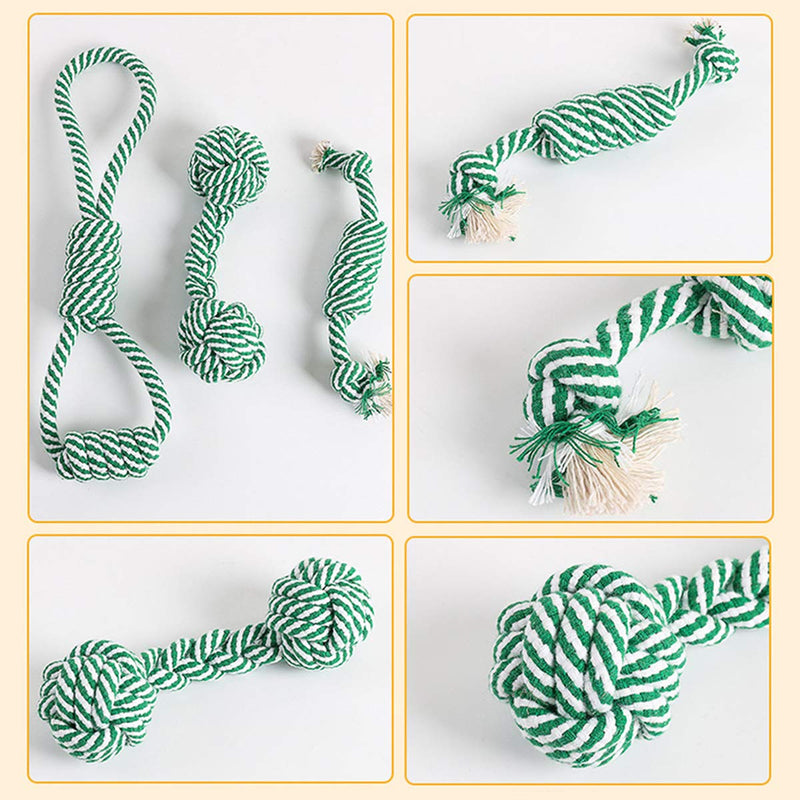 NCONCO 3pcs Dog Rope Toys, Durable Dog Chew Training Toys Rope Tug for Pet Breeds Dogs Teeth Cleaning - PawsPlanet Australia