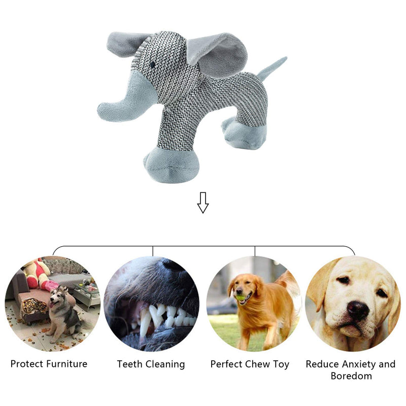 Nwvuop Squeaky Dog Toy Durable Dog Chew Toy Animal Shaped Chew Toy for Puppy Small Medium Large Dogs Elephant Shaped - PawsPlanet Australia