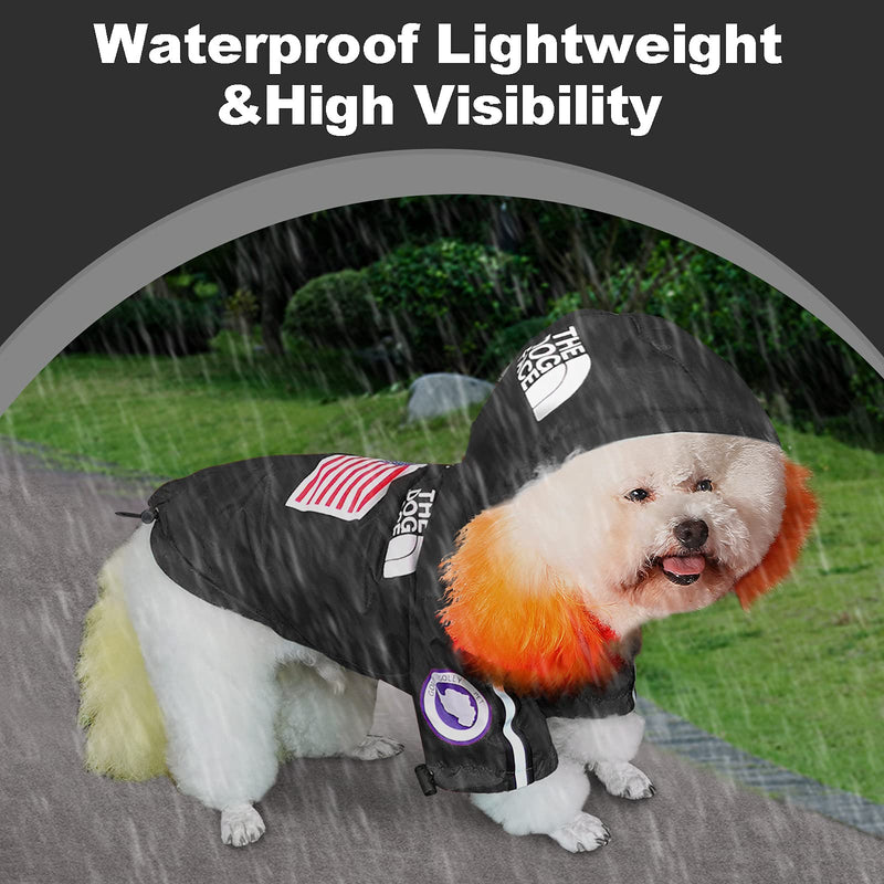 Dog Raincoat,Dog Raincoat Hooded with Reflective Strip,Waterproof Pet Clothes Adjustable Lightweight Rain Poncho Jacket,Breathable Rainwear for Small,Medium,Large,All Dogs (Small, Black) - PawsPlanet Australia