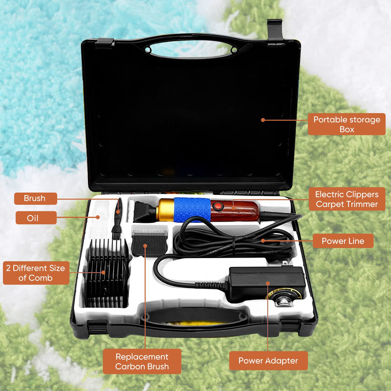 Carpet Trimmer with Shear Guide, Aomdom 200W Electric Tufting Scissors Adjustable Speeds Carpet Cutter Dog Clipper for Modeling Cut Pile Carpet Tufting - PawsPlanet Australia