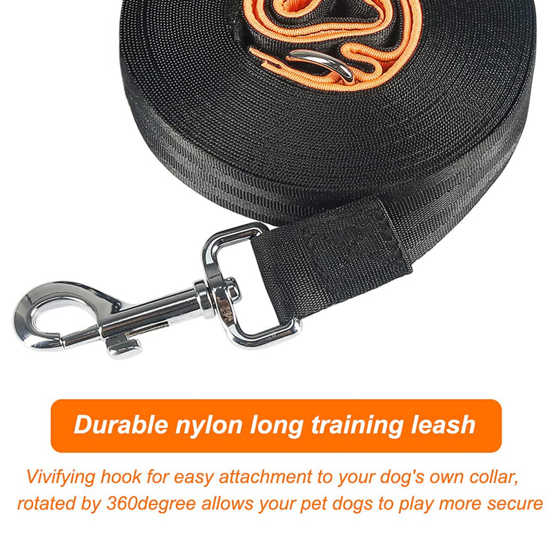 Vivifying Dog Training Lead Leash, 10m/32ft Long Nylon Training Dog Leash with Padded Handle for Pet Tracking Training Obedience (Black) Black - PawsPlanet Australia