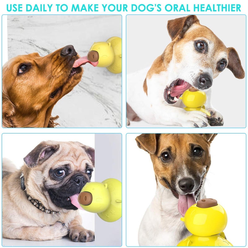 [Australia] - Petyoung Dog Lick Toy with Three Treats,Suction Cup Dog Lick Pad for Pet Bathing,Nail Trim,Grooming and Drying,Dog Washing Distraction Device Reduce Boredom Yellow 