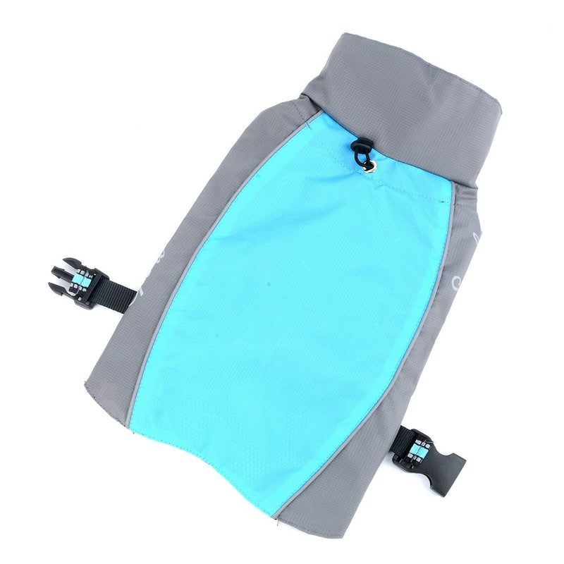 Ranphy Waterproof Dog Raincoat for Medium Large dogs Reflective Adjustable Breathable Jackets Mesh Line Poncho Clothes Outdoor Sports Pet Vest Coat Labrador Rainwear with High Neckline Collar Blue 3XL 3XL:(Back:45cm,Chest:65cm,Neck:40cm) blue and grey - PawsPlanet Australia