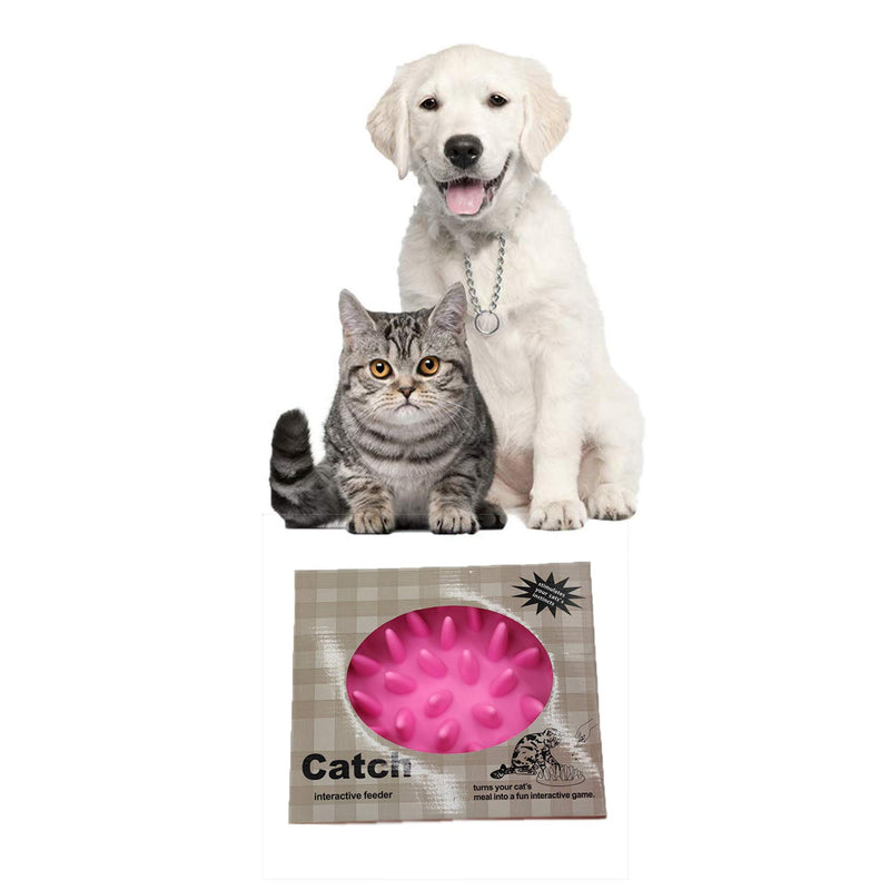 MINGZE Dog and Cat Bowl Slow Feeder Pet Interactive Fun Feeder Bowl, Slow Feed Dog Bowl Interactive Bloat Stop Pet Feed Bowl, Slow Down Eating, Pink - PawsPlanet Australia