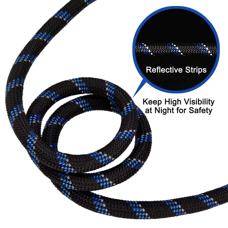 Anbeer 6 FT Dog Leash Traffic Padded Two Handles, Reflective Threads for Control Safety Training for Medium to Large Dogs-Black/Blue Black/Blue - PawsPlanet Australia
