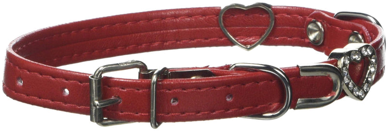 B&F Collar With Hearts, 1 x 32 cm, Red 1,0 x 32 cm - PawsPlanet Australia