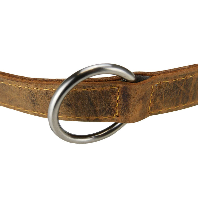 Greenburry leather leash 200cm adjustable dog leash vintage antique brown - PawsPlanet Australia