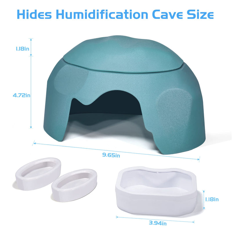 Fischuel Reptile Hides Humidification Cave Help Your Pets Shedding, A Damp Hideout with Natural Rock designto, Suitable for Bearded Dragons Lizards Leopard Gecko Spiders Turtles and Snakes Blue - PawsPlanet Australia