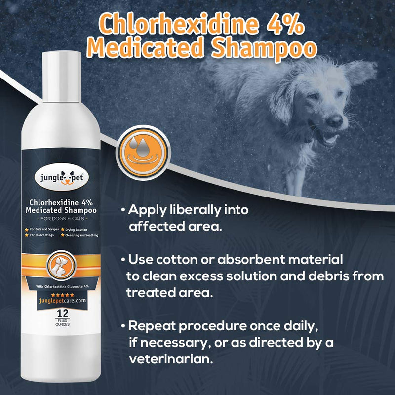 [Australia] - Jungle Pet Cleansing Shampoo with Chlorhexidine 4% Antibacterial/Anti Fungal - Fantastic Blueberry Scent - Long Lasting Protection - Grooming - Medicated Shampoo 