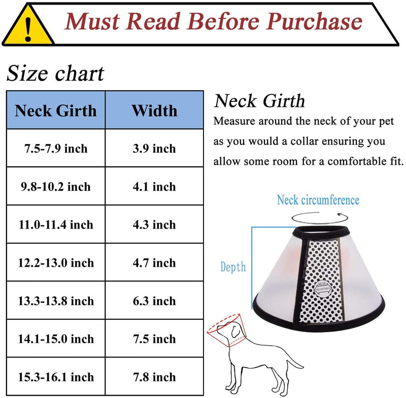 Mogokoyo Dog Cat E-Collar Protection Cone, Pet Wound Healing Head Cone Animal Medical Surgery Recovery Neck Collar Neck Girth: 15.3"-16.1"; Depth: 7.8" - PawsPlanet Australia