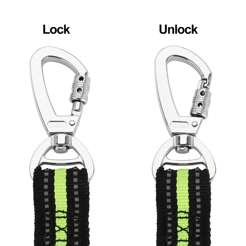 [Australia] - Anti-Shock Reflective Training Bungee Leash Elastic Dog Pet Lead Leash with Soft Padded Loop Handle Fluorescent green 