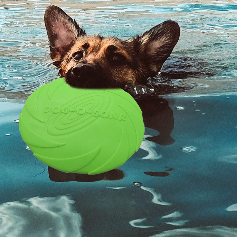 TUAKIMCE 2 Pcs Dog Frisbee Fribee Soft Frisbnee for Dogs Rrubber Frisbee Dog Toy Indestructible Fribee for Dogs Dog Chew Toy for Outdoor Interactive Fun Training Catch & Play (Orange+Green) - PawsPlanet Australia