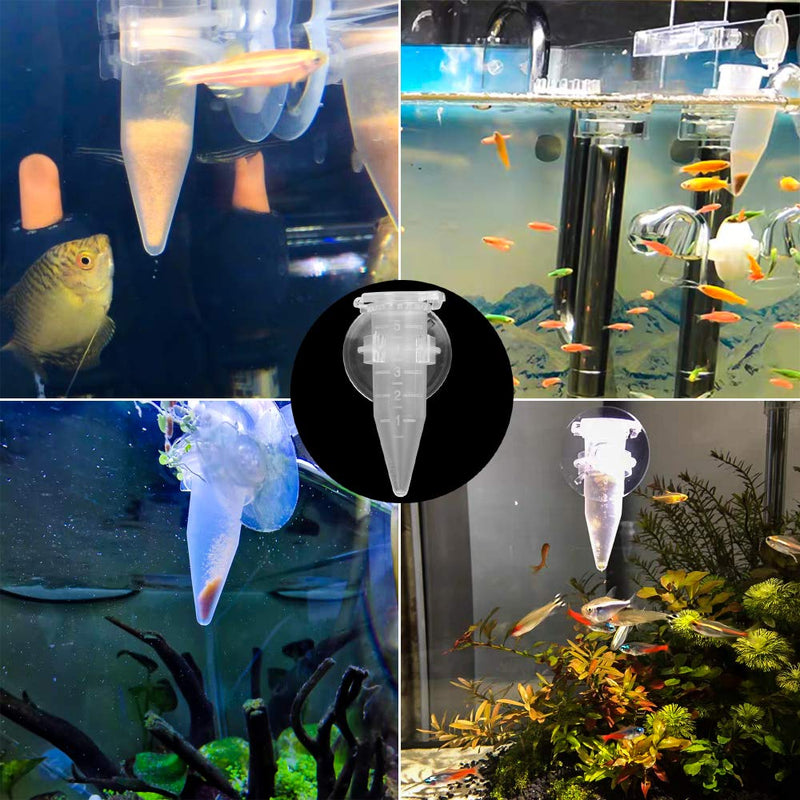 [Australia] - IAFVKAI Aquarium Cone Red Worm Feeder Acrylic V-Shape Automatic Fish Feeder Brine Shrimp Food Feeding Cup with Suction Cup 