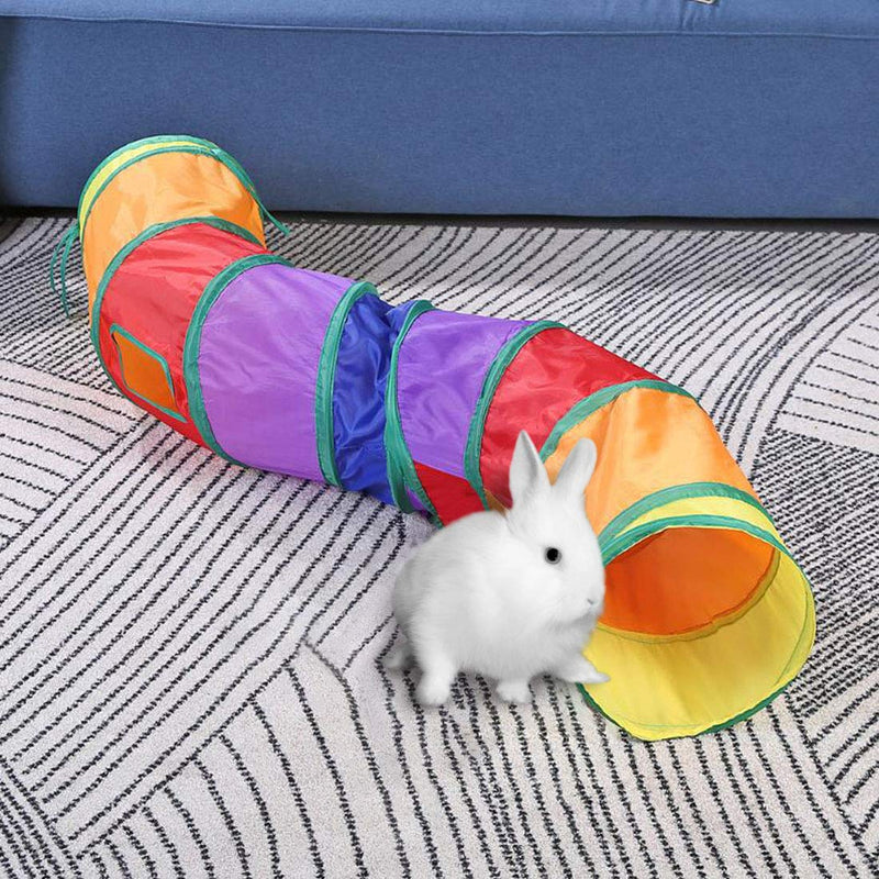 Bunny Hideout, Rabbit Tunnels and Tubes, 3 Pack of Grass Balls - Collapsible Hideaway Small Animal Activity Tunnel Toys for Chinchillas Ferrets Guinea Pigs Gerbils Hamsters Rats, Size - 47 x 10 In - PawsPlanet Australia