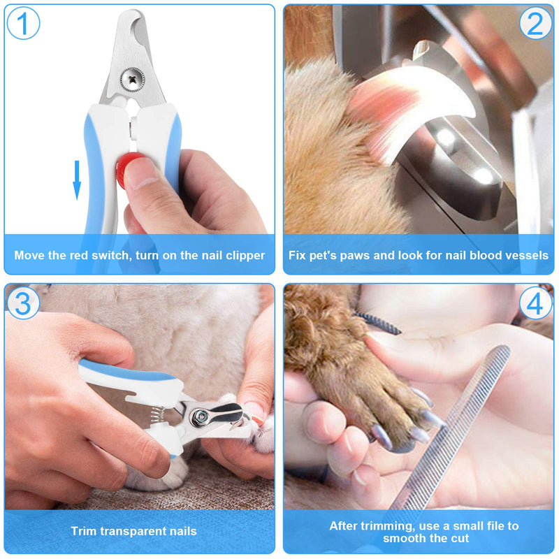 [Australia] - yzhtbrush Dog Nail Clippers, Trimmer with Safety Guard to Avoid Over Cutting, Professional Dog Nail Grinder for Pet Blue 