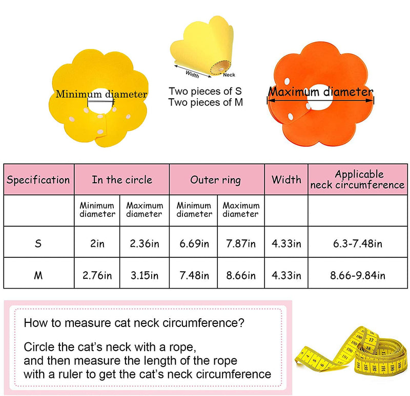 Cat Recovery Collar Soft Cone for Cat’s Head Wound Healing Protective Cone After Surgery Elizabethan Collars for Pets Kitten and Small Dogs yellow+orange --Small - PawsPlanet Australia