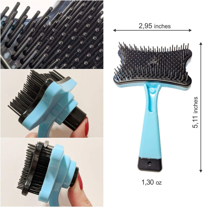 [Australia] - Pet H&C Grooming Tools for Cats and Dogs with Medium to Long Hair, Dual Sided 9X17 Teeth Rake, Comb and Brush Plus Zipper Bag kit, Gently and Safe Removes Loose Hair, Eliminates Tangles, Knots. 