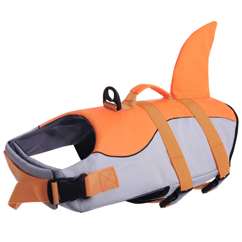 [Australia] - ASENKU Dog Life Jacket Ripstop Pet Floatation Vest Saver Swimsuit Preserver for Water Safety at The Pool, Beach, Boating Medium Orange 