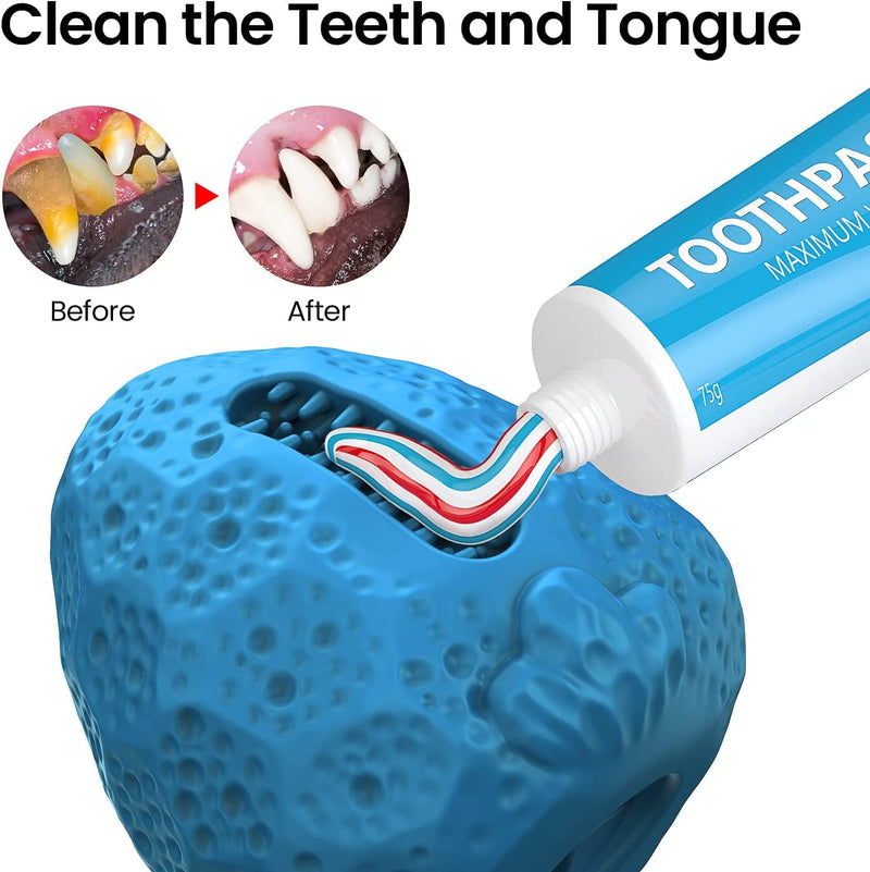 AOZOOM Treat Dispensing Dog Toys, Dog Toys for Aggressive Chewers, Indestructible Dog Chew Toys, Interactive Slow Feeder Tough Puzzle Toys, Durable Rubber Teeth Clean Dog Toys, for Medium Large Dogs - PawsPlanet Australia