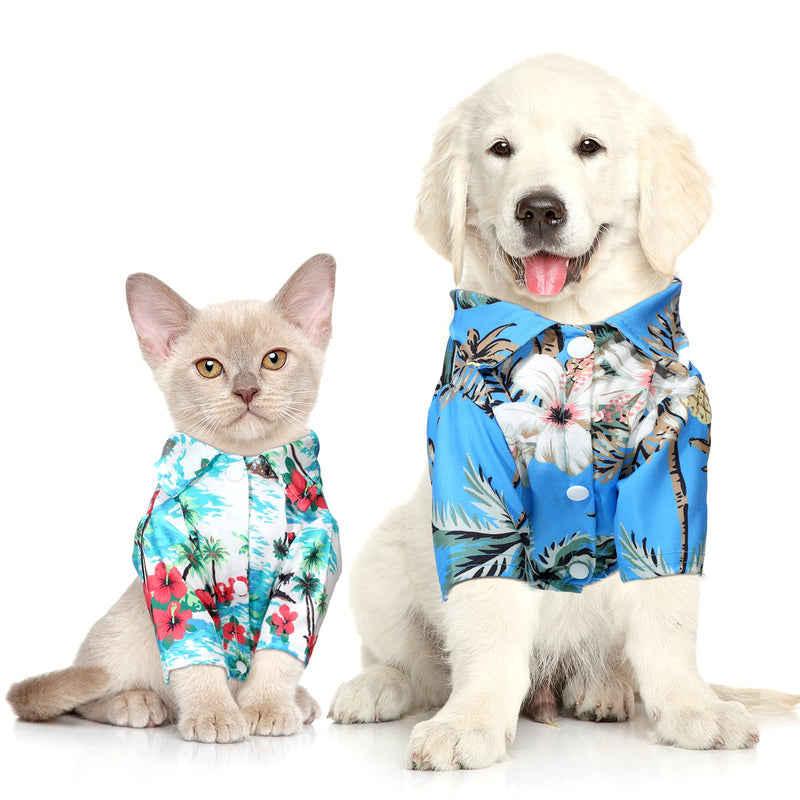 6 Pieces Hawaiian Dog Shirts Breathable Dog Cat Clothes Pet Cool Summer Camp Shirt Clothes for Small Medium Dogs Cats, XS - PawsPlanet Australia