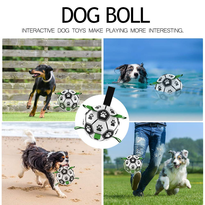 Pet Dog Football Toys,Dog Soccer Ball with Grab,Small Medium Dogs Outdoor Pet Toy Suitable Water/beach/lawn Indoor Best Pet Toy and Dog Tug-of-war Swing Ball with Pump - PawsPlanet Australia