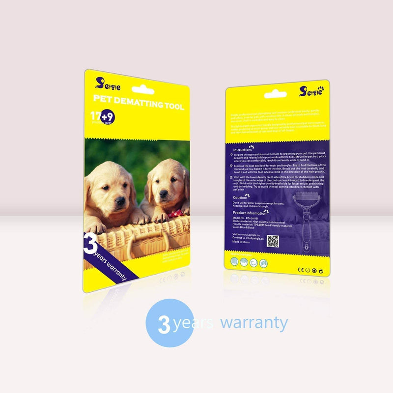 Dog Brush and Cat Brush Special for deshedding Pet with Thick, Medium, Long, Curly, and Wiry Hair -2 Sided Pet Grooming Tool, Mats & Tangles Dematting -No More Nasty Shedding and Flying Hair - PawsPlanet Australia