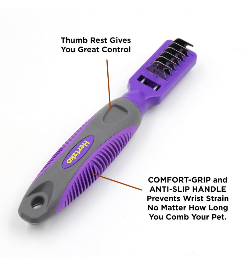 Dog Mat Remover by Hertzko – Grooming Comb, Brush for Dogs, Cats, Small Animals - Dematting Tool, Dog Brush for Tangles & Knots for Long Haired Dogs, Short Haired Dogs, and Rabbit Bedding (Small) - PawsPlanet Australia