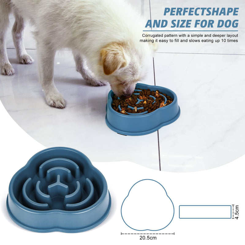 IOKHEIRA Dog Slow Feeder Bowl, Newest Non Slip Slow Eating Dog Bowl, Anti Gulping Healthy Eating, Safety Durable Food Bowl for Medium and Large Dogs (L, Blue) L - PawsPlanet Australia