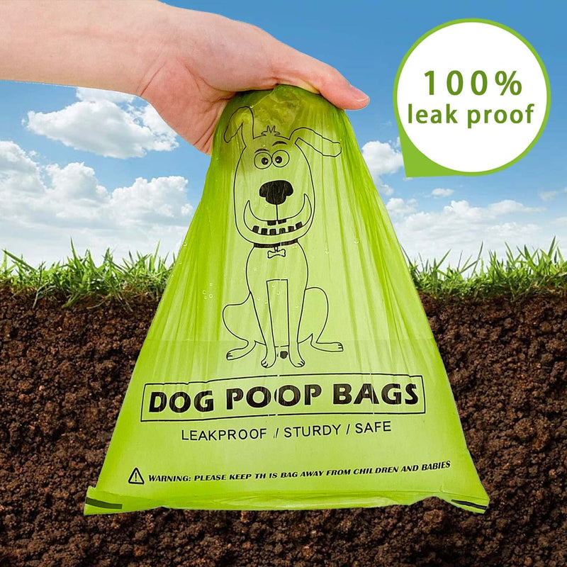 AiTodos® 600 Pcs Biodegradable Dog Bags Going Out Bags for Dogs Biodegradable Material Portable 29.5 x 22cm Green (40 Rolls, 15 per Roll) Green-600 - PawsPlanet Australia