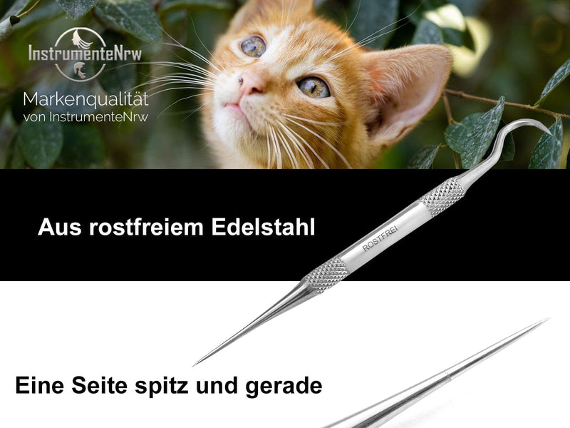 Dog Mini Tartar Scraper Tartar Remover Set with Case Toothpick Tooth Cleaner Pet Dental Care for Animals Made of Stainless Steel Also for cats or rabbits as teeth cleaning - PawsPlanet Australia