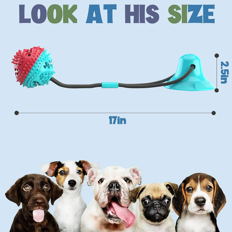Dog Chew Toys for Aggressive Chewers, Suction Cup Dog Chewing Toy, Dog Rope Ball Toys with Suction Cup for Small Large Dogs, Puppy Dog Teeth Cleaning Interactive Pet Tug Toy for Boredom - PawsPlanet Australia