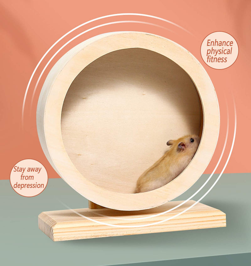 DXIA Hamster Wheel, Wonderland Bogie Wheel for Hamster, Wooden Silent Runner, Non Slip Run Disc, Funny Wheel Running Rest Nest for Syrian Hamsters, Gerbils, Rat, Mice and Other Small Pets, 15 cm, S - PawsPlanet Australia