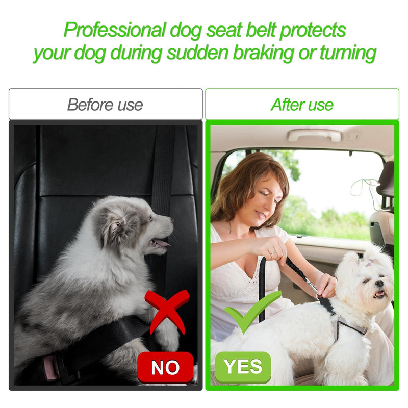 Redamancy dog seat belt for car, 1 piece adjustable seat belt, dog seat belt for car, dog seat belt with elastic shock absorption and strong carabiners, for dogs and cats. Maximum size 75CM - PawsPlanet Australia