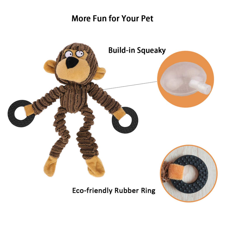 Squeaky Dog Toys Durable Dog Plush Toy Dog Puppy Chew Toys for Boredom Monkey Dog Toy Cuddly Dog Interactive Toy Dog Teething Toy Pet Play Toy for Puppy Small Medium Large Dogs Keep Your Dog Happy Monkey pattern - PawsPlanet Australia