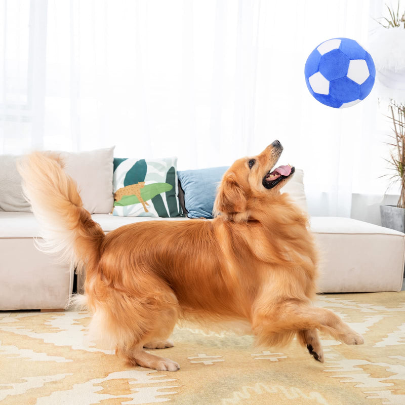 Piang Gouer Interactive Dog Toys Soccer Ball，Plush Squeaky Dog Toys Ball，Dog Puzzle Toys Football Indoor Outdoor Jolly Ball for Dogs ,Dog Balls for Medium and Large Dogs Toys Diameter 7.1in/18cm - PawsPlanet Australia