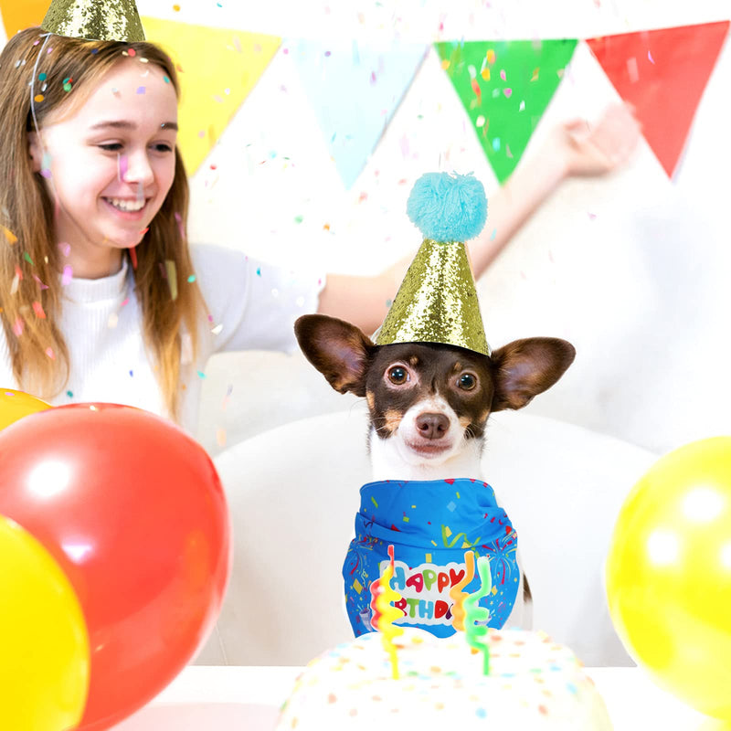 KissDate Dog Birthday Bandana Hat Toy Set Pet Happy Birthday Party Supplies Triangle Bibs with Cute Bone Dog Birthday Scarf Accessories and Decoration for Doggy Dog - PawsPlanet Australia