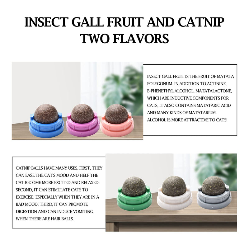 Bisogoon 6 Piece Catni Wall Toy for Cats Catnip Edible Balls Natural Interactive Toy Licking Treats Toys for Cats Kitten - PawsPlanet Australia